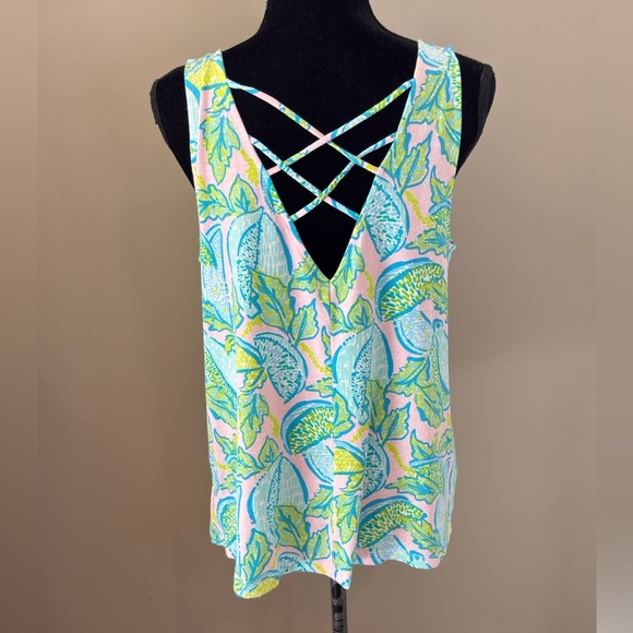 Women’s LILLY PULITZER Kristen swing top- urchin pink/vitamin sea. Size Large - Picture 5 of 7